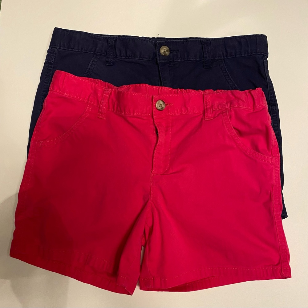 Lot of two Chino girls shorts, wonder nation, size 16, navy blue and fuchsia